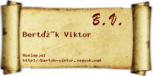 Bertók Viktor névjegykártya
