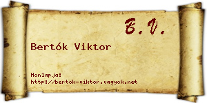 Bertók Viktor névjegykártya